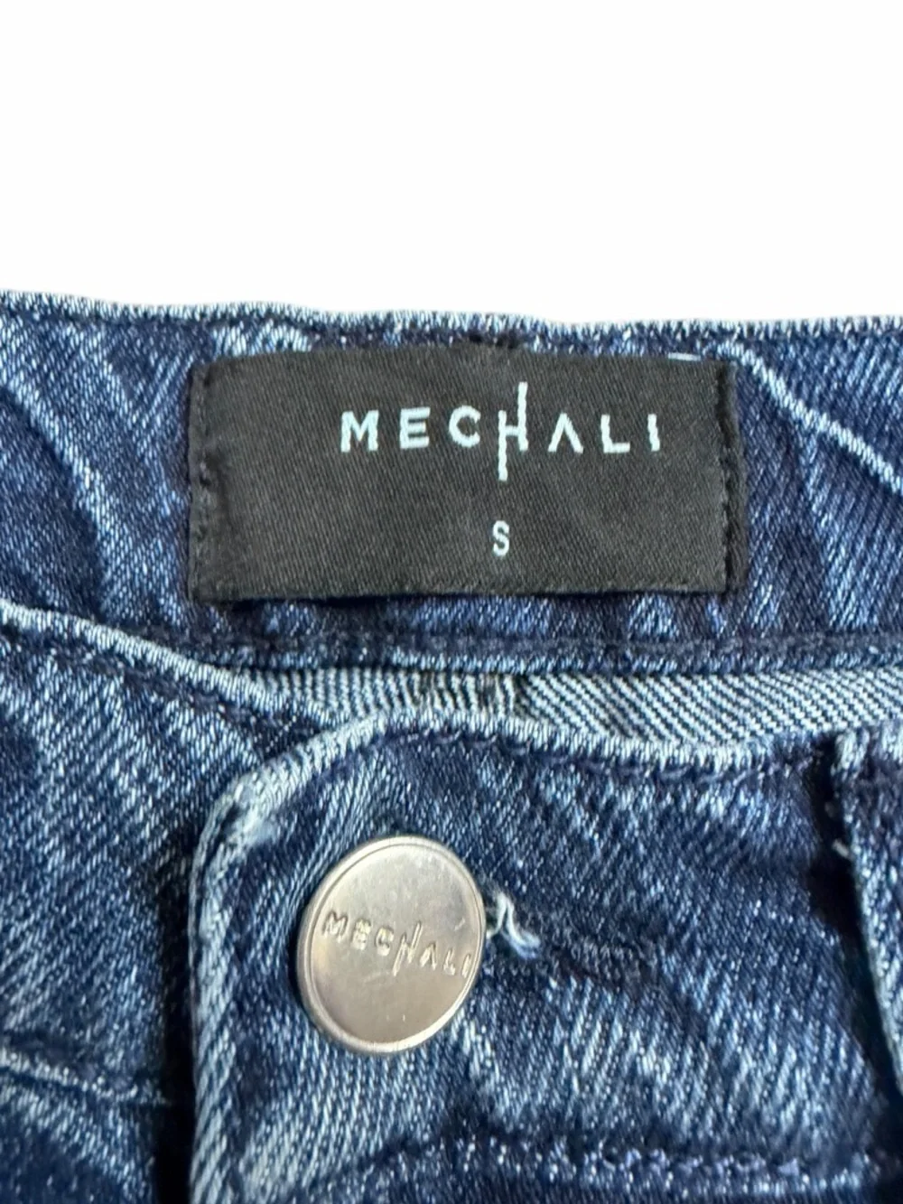 Mechali Embroidered Jeans Floral Denim‎ Straight Leg Unisex S
